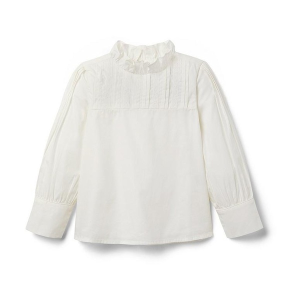 Janie and Jack | White Pintuck Ruffle Collar Blouse | 8 - Picture 1 of 16